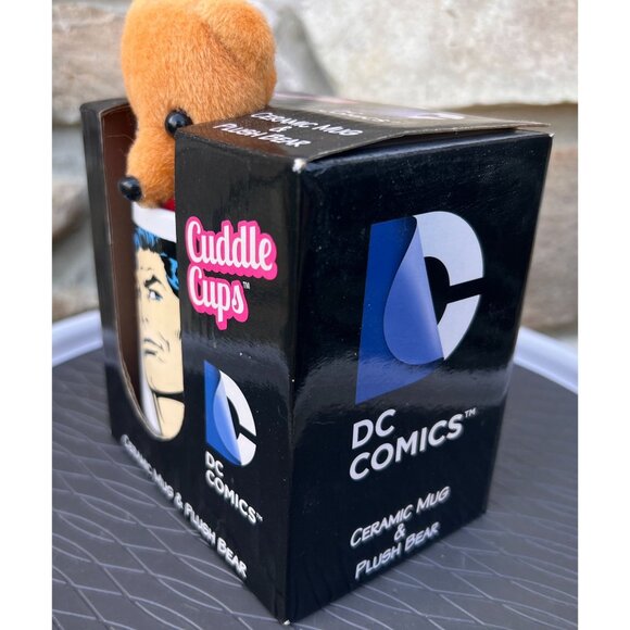 DC Comics Cuddle Cups 4" Ceramic Mug with Superman's Face & Plush Bear - Picture 2 of 8